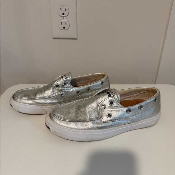 Jack Purcell Converse Silver Metallic Shoes - Picture 2 of 6